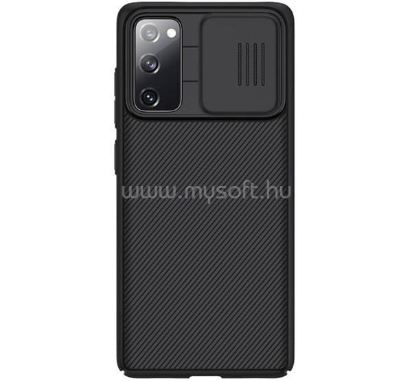NILLKIN Samsung S20 FE CAMSHIELD műanyag telefonvédő ütésállóság, csíkos, FEKETE