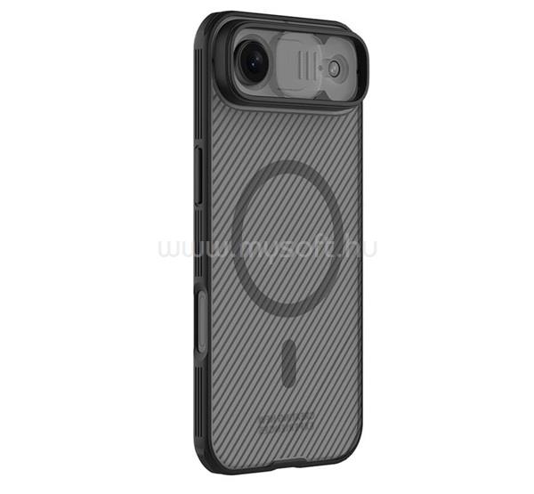 NILLKIN iPhone Air NILLKIN CAMSHIELD PRO MAGNETIC műanyag telefonvédő ütésállóság, csíkos, ÁTLÁTSZÓ/FEKETE