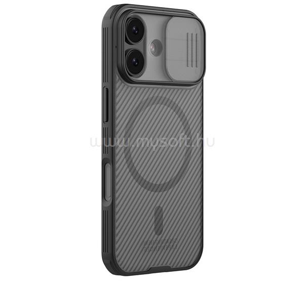NILLKIN iPhone 17 NILLKIN CAMSHIELD PRO MAGNETIC műanyag telefonvédő ütésállóság, csíkos, ÁTLÁTSZÓ/FEKETE