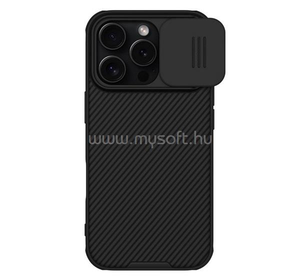 NILLKIN iPhone 16 Pro CAMSHIELD PRO MAGNETIC műanyag telefonvédő ütésállóság, csíkos, FEKETE