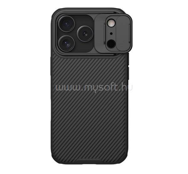 NILLKIN iPhone 18 Pro / 17 Pro NILLKIN CAMSHIELD PRO MAGNETIC műanyag telefonvédő ütésállóság, csíkos, FEKETE