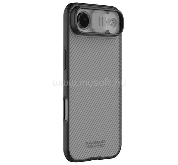 NILLKIN iPhone Air NILLKIN CAMSHIELD PRO szilikon telefonvédő ütésállóság, csíkos, ÁTLÁTSZÓ/FEKETE