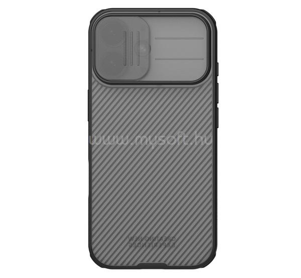 NILLKIN iPhone 17 NILLKIN CAMSHIELD PRO szilikon telefonvédő ütésállóság, csíkos, ÁTLÁTSZÓ/FEKETE