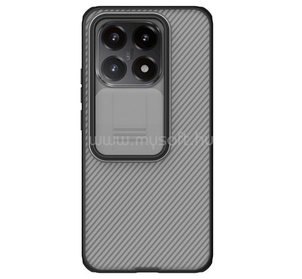 NILLKIN Xiaomi 15T NILLKIN CAMSHIELD PRO szilikon telefonvédő ütésállóság, csíkos, ÁTLÁTSZÓ/FEKETE