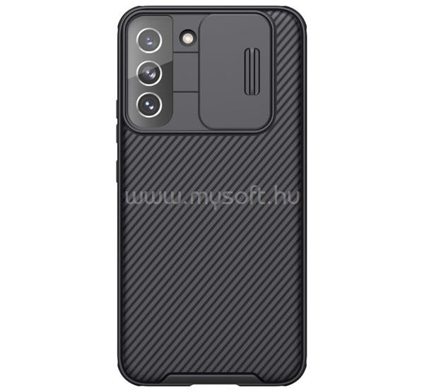 NILLKIN Samsung S22 Ultra CAMSHIELD PRO szilikon telefonvédő ütésállóság, csíkos, FEKETE