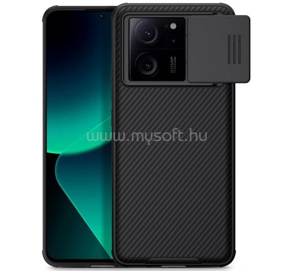 NILLKIN Xiaomi 13T Pro / 13T NILLKIN CAMSHIELD PRO szilikon telefonvédő ütésállóság, csíkos, FEKETE