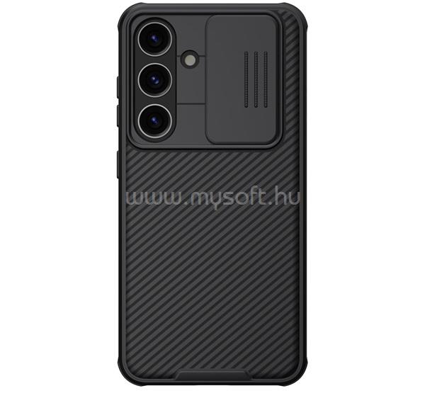 NILLKIN Samsung S24 CAMSHIELD PRO szilikon telefonvédő ütésállóság, csíkos, FEKETE