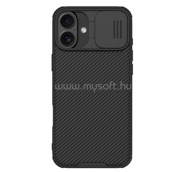 NILLKIN iPhone 16 CAMSHIELD PRO szilikon telefonvédő ütésállóság, csíkos, FEKETE