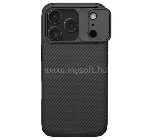 NILLKIN iPhone 17 CAMSHIELD PRO szilikon telefonvédő ütésállóság, csíkos, FEKETE