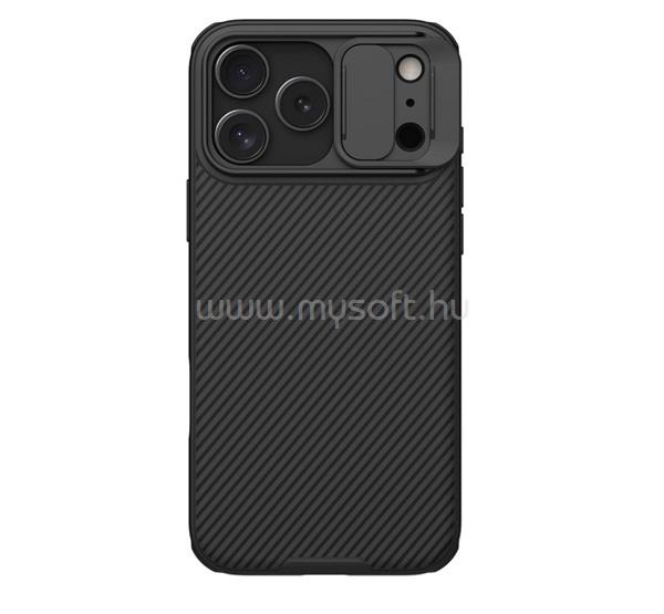 NILLKIN iPhone 17 Pro Max CAMSHIELD PRO szilikon telefonvédő ütésállóság, csíkos, FEKETE
