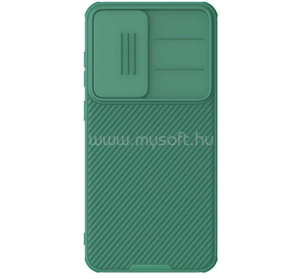NILLKIN Samsung S25 CAMSHIELD PRO szilikon telefonvédő ütésállóság, csíkos, SÖTÉTZÖLD