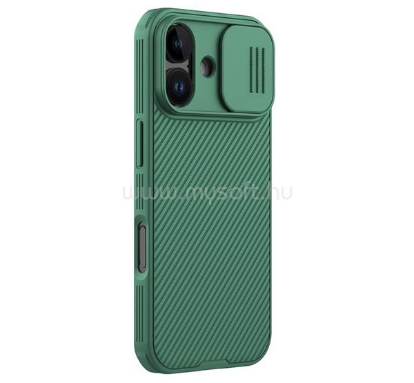 NILLKIN iPhone 17 NILLKIN CAMSHIELD PRO szilikon telefonvédő ütésállóság, csíkos, SÖTÉTZÖLD