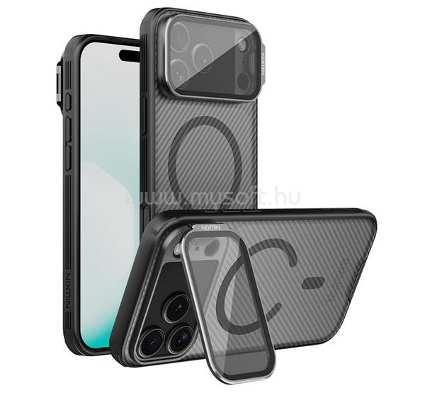 NILLKIN iPhone 18 Pro Max / 17 Pro Max NILLKIN CAMSHIELD PROP MAGNETIC szilikon telefonvédő ütésállóság, csíkos, FEKETE