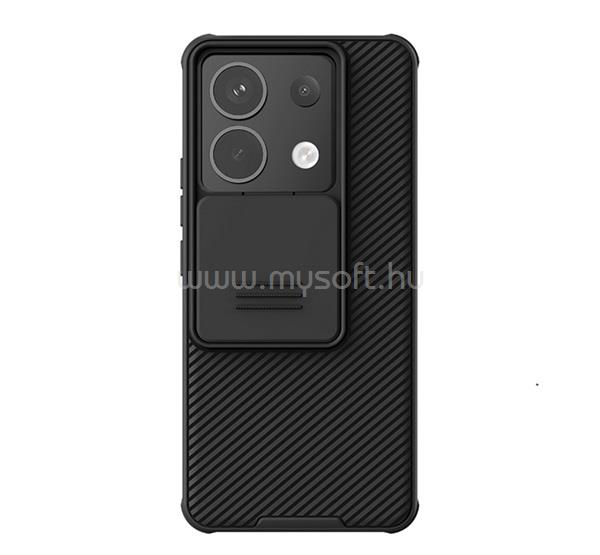 NILLKIN Redmi Note 13 5G NILLKIN CAMSHIELD szilikon telefonvédő ütésállóság, csíkos, FEKETE