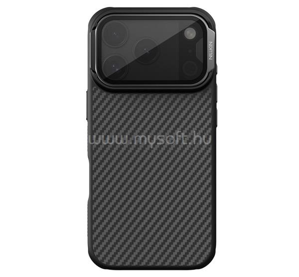 NILLKIN iPhone 18 Pro / 17 Pro NILLKIN CARBOPROP szilikon telefonvédő ütésállóság, karbon minta, FEKETE