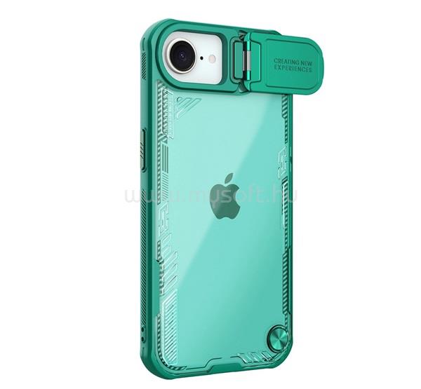 NILLKIN iPhone 17e / 16e ICEBLADE PROP szilikon telefonvédő ütésállóság, kitámasztó, SÖTÉTZÖLD
