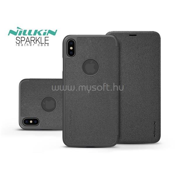NILLKIN NL164741 Sparkle Logo iPhone XS Max fekete oldalra nyíló tok