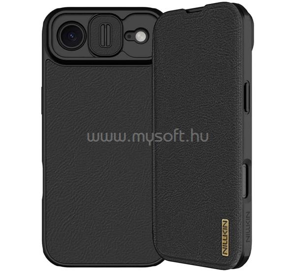 NILLKIN iPhone Air NILLKIN QIN PRO tok álló, bőr hatású FLIP, kameravédő, FEKETE