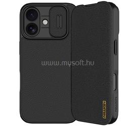 NILLKIN iPhone 17 NILLKIN QIN PRO tok álló, bőr hatású FLIP, kameravédő, FEKETE GP-176571 small