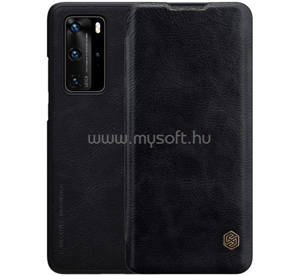 NILLKIN Huawei P40 Pro 5G NILLKIN QIN tok álló, bőr hatású FLIP, kártyazseb, FEKETE