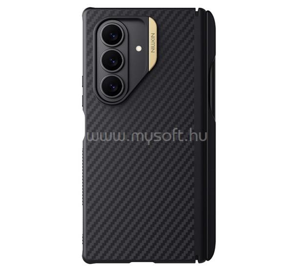 NILLKIN Samsung Z Fold7 NILLKIN SYNTHETIC FIBER PRO műanyag telefonvédő aramid bevonat, érintő ceruza, FEKETE/ARANY