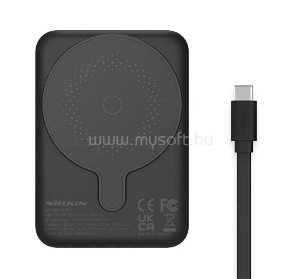 NILLKIN NILLKIN vésztöltő Type-C aljzat 5000mAh, gyorstöltő + Type-C kábel, FEKETE