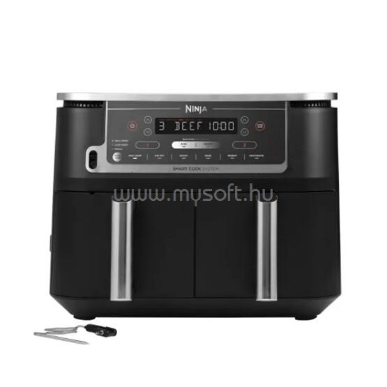 NINJA Foodi MAX Dual Zone Air fryer 9.5L - forrólevegős sütő digitális maghőmérővel (fekete)