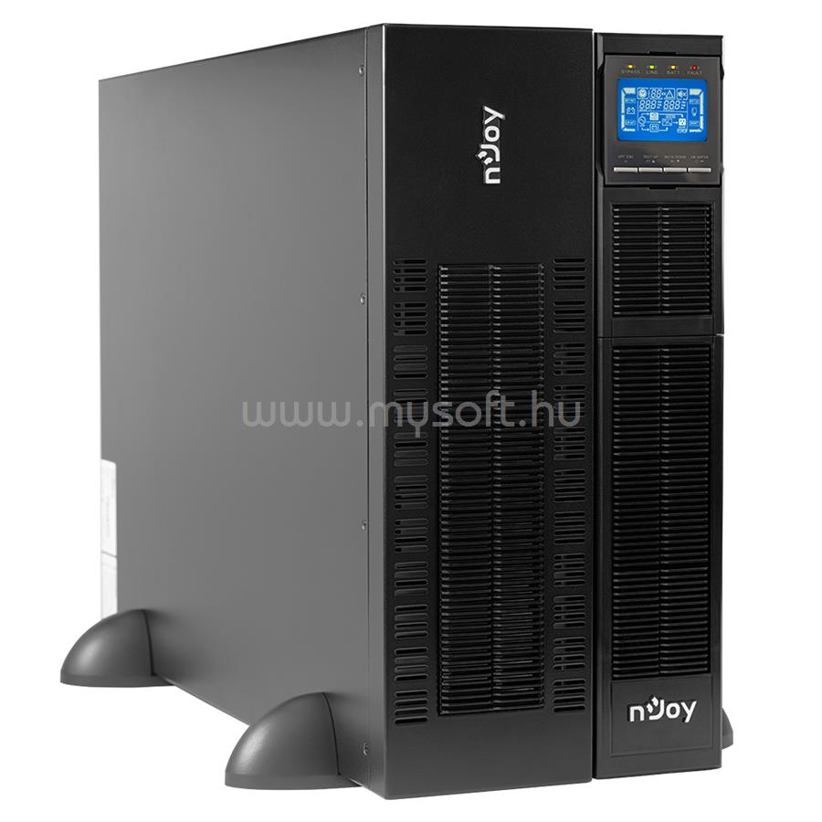 NJOY 10000VA - Balder 10000 Szünetmentes Tápegység (Online, RS232, USB, szoftver, LCD kijelző, 3U rack)