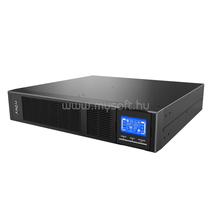 NJOY 1000VA - Balder 1000 Szünetmentes Tápegység (On-line, RS232, USB, szoftver, LCD kijelző, 2U rack)