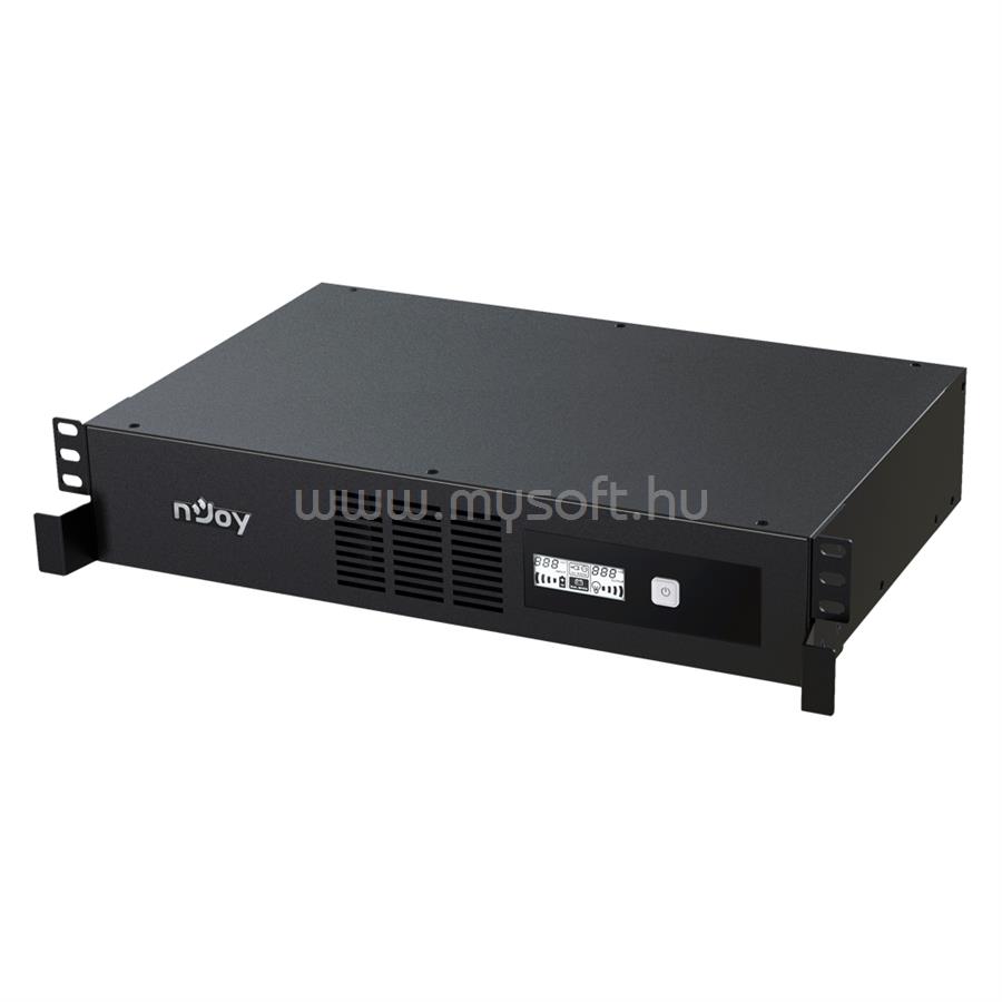 NJOY 1000VA - Code 1000 Szünetmentes Tápegység (8 IEC C13, line-interaktív, USB menedzsment, szoftver, LCD kijelző, 2U rack)