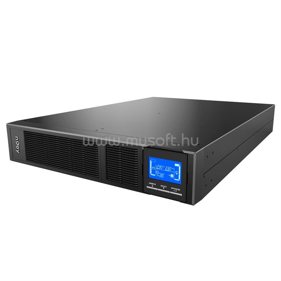 NJOY 3000VA - Balder 3000 Szünetmentes Tápegység (On-line, RS232, USB, szoftver, LCD kijelző, 2U rack)