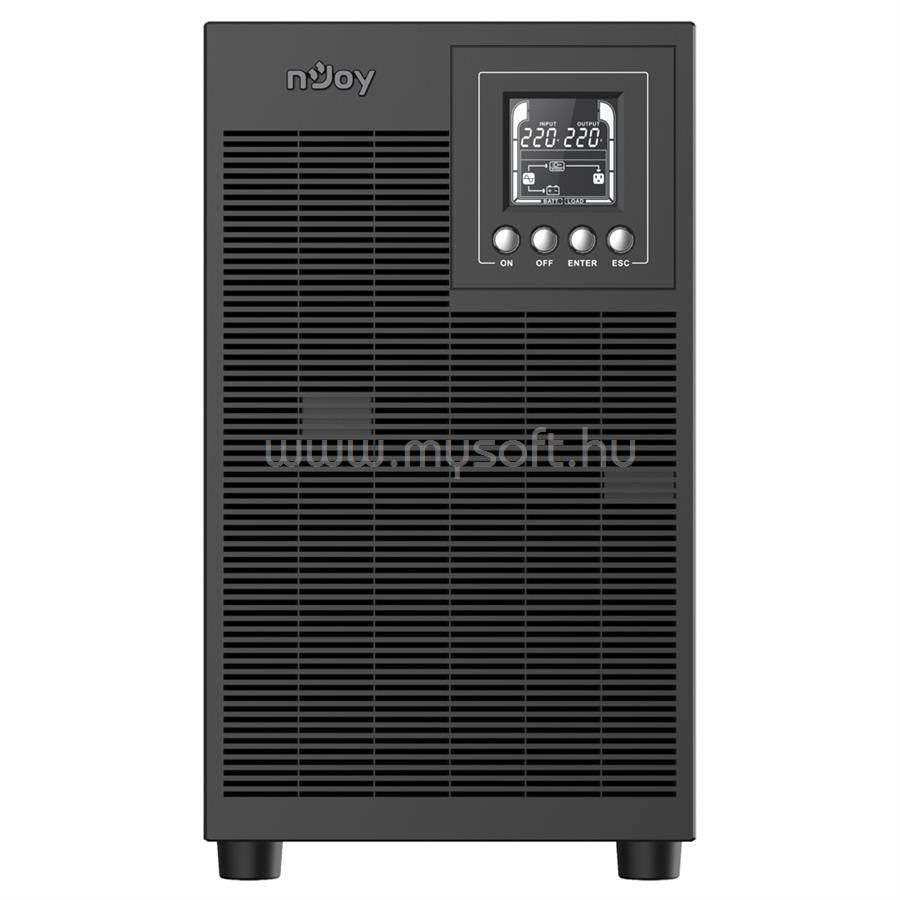 NJOY 3000VA - Echo Pro 3000 Szünetmentes Tápegység (4 Schuko, RS-232, On-line, szinuszhullám, generátor támogatás, fekete)