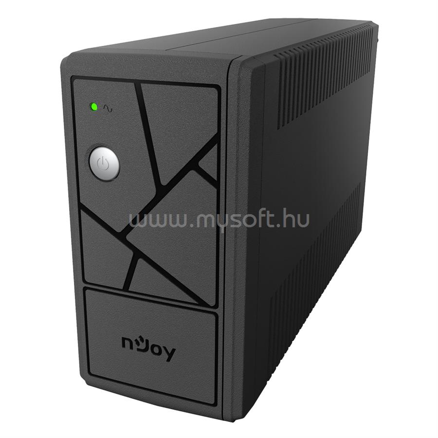 NJOY 600VA - Keen 600 USB Szünetmentes Tápegység (2 Schuko, line-interaktív, USB menedzsment, RJ11/45 vonalvédelem, fekete)