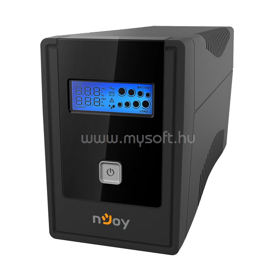 NJOY 650VA - Cadu 650 Szünetmentes Tápegység (2 Schuko, line-interaktív, USB menedzsment, RJ11/45 vonalvédelem(1Gb/s), fekete)