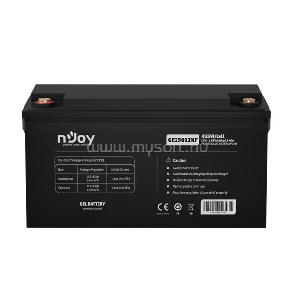 NJOY akkumulátor - GE15012KF (12V/150Ah, T11, zárt, gondozás mentes, GEL)