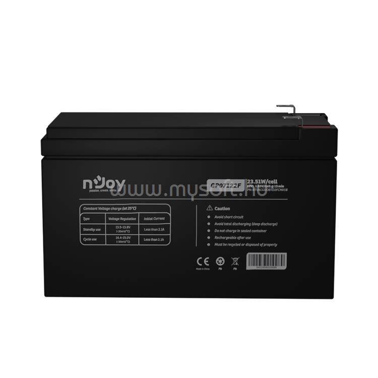 NJOY akkumulátor 12V/7Ah zárt, gondozásmentes Borne T2  GP07122F