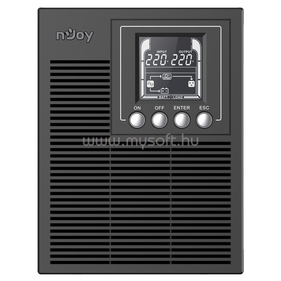 NJOY ECHO PRO 1000 Szünetmentes Tápegység, 1000VA, 800W, Online, LCD display