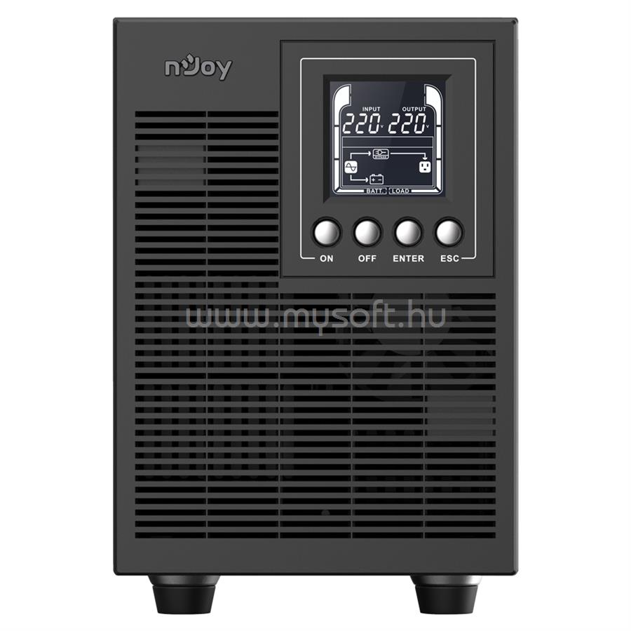 NJOY ECHO PRO 2000, 2000VA, 1600W, Online, LCD display szünetmentes tápegység