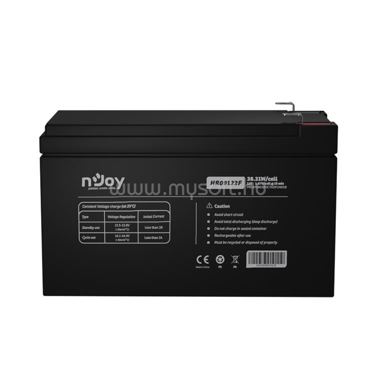 NJOY HR09122F Akkumulátor 12V, 38.31W, gondozásmentes T2/F2