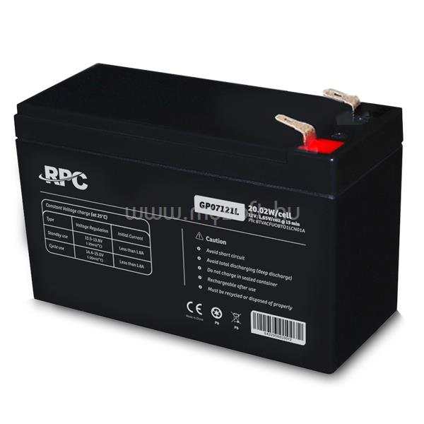 NJOY RPC GP07121L akkumulátor 12V, 20.02W, gondozásmentes T1/F1