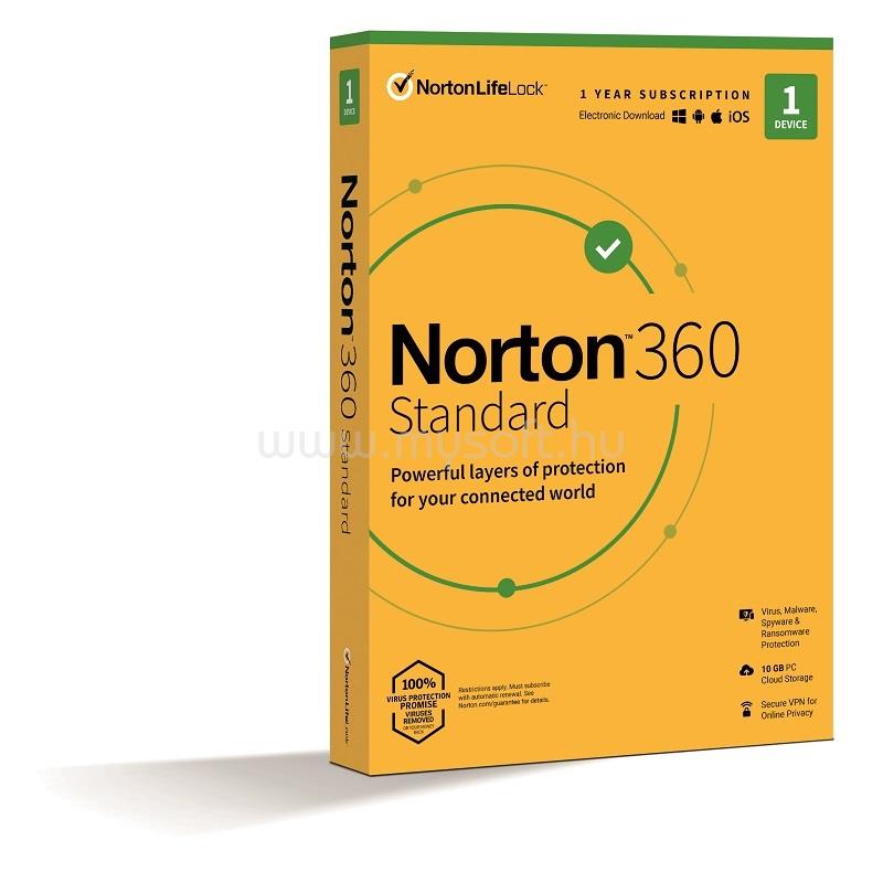NORTONLIFELOCK Norton 360 Standard 10GB HUN 1 Felhasználó 1 gép 1 éves dobozos vírusirtó szoftver 21416707 large