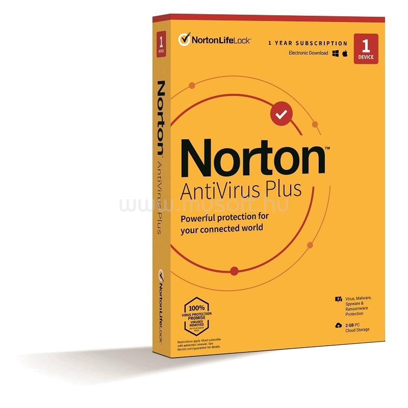 NORTONLIFELOCK Norton Antivírus Plus 2GB HUN 1 Felhasználó 1 gép 1 éves dobozos vírusirtó szoftver