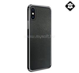 NXE iPhone XS Max 6.5 NXE műanyag telefonvédő valódi bőr hátlap FEKETE GP-82579 small