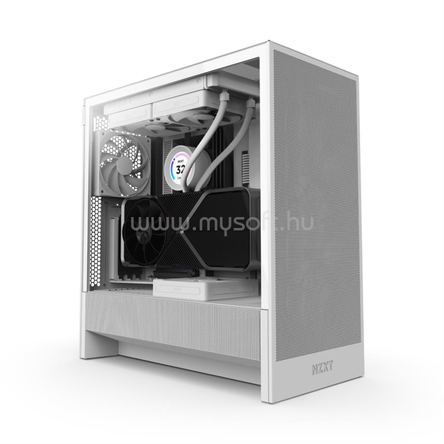 NZXT H5 Flow (2024) fehér (táp nélküli) ablakos E-ATX ház