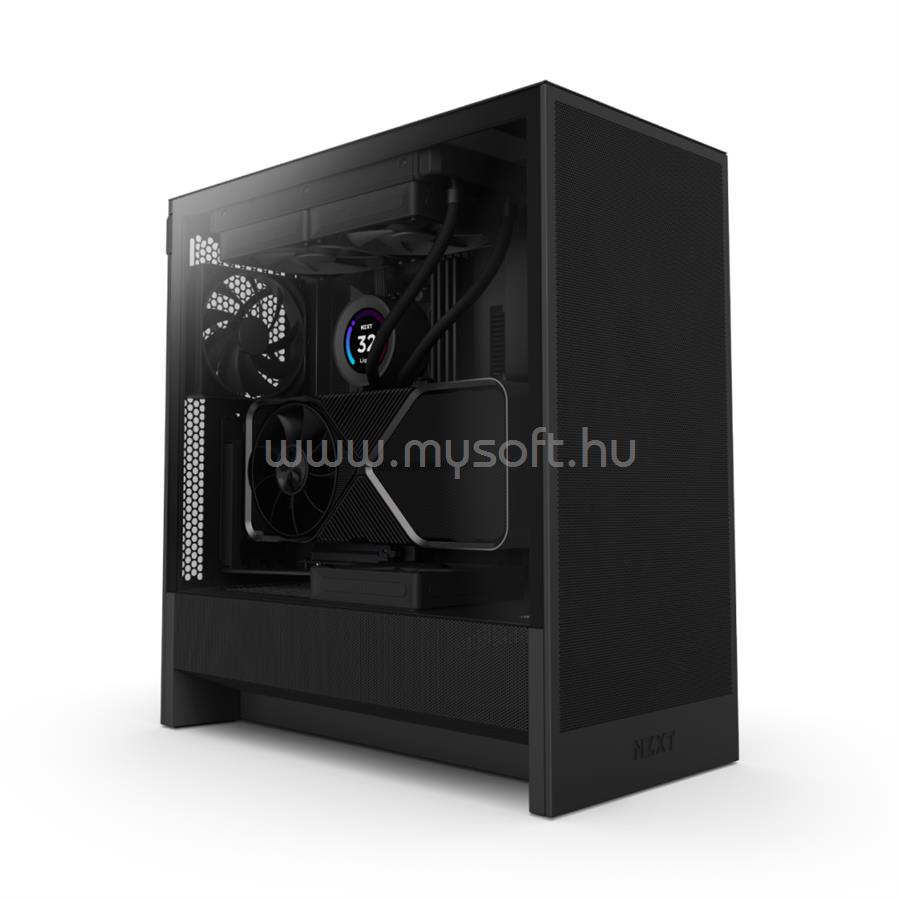 NZXT H5 Flow (2024) matt fekete (táp nélküli) ablakos E-ATX ház