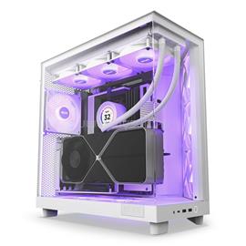 NZXT H6 Flow RGB (2023) fehér (táp nélküli) ablakos ATX ház CC-H61FW-R1 small