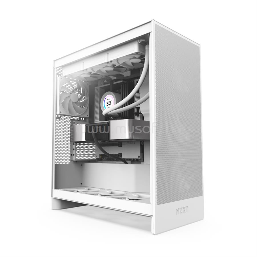 NZXT H7 Flow fehér (táp nélküli) ablakos E-ATX ház