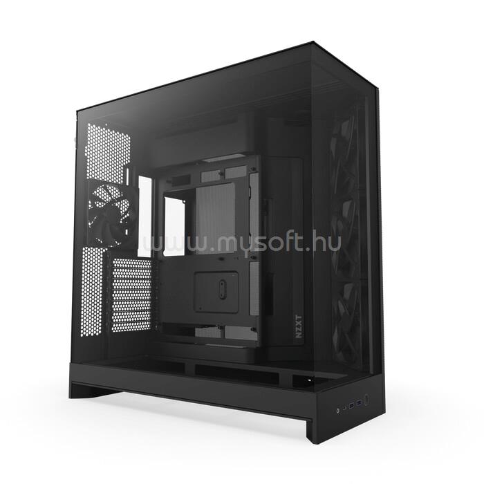 NZXT H9 Flow 2025 fekete (táp nélküli) ablakos E-ATX ház