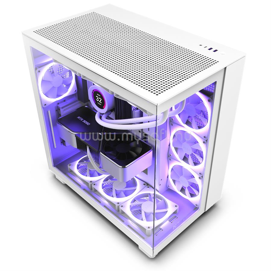 NZXT H9 Flow CM-H91FW-01 Fehér (Táp nélküli) ablakos ATX ház