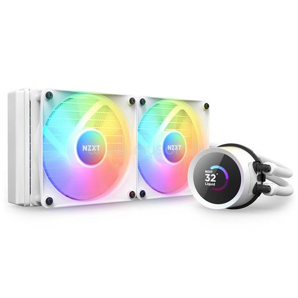 NZXT Kraken 240mm  AIO RGB LCD processzor hűtő vízhűtés (fehér)